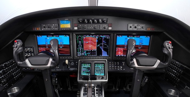 A business jet cockpit designed for ease of use and intuitive operation